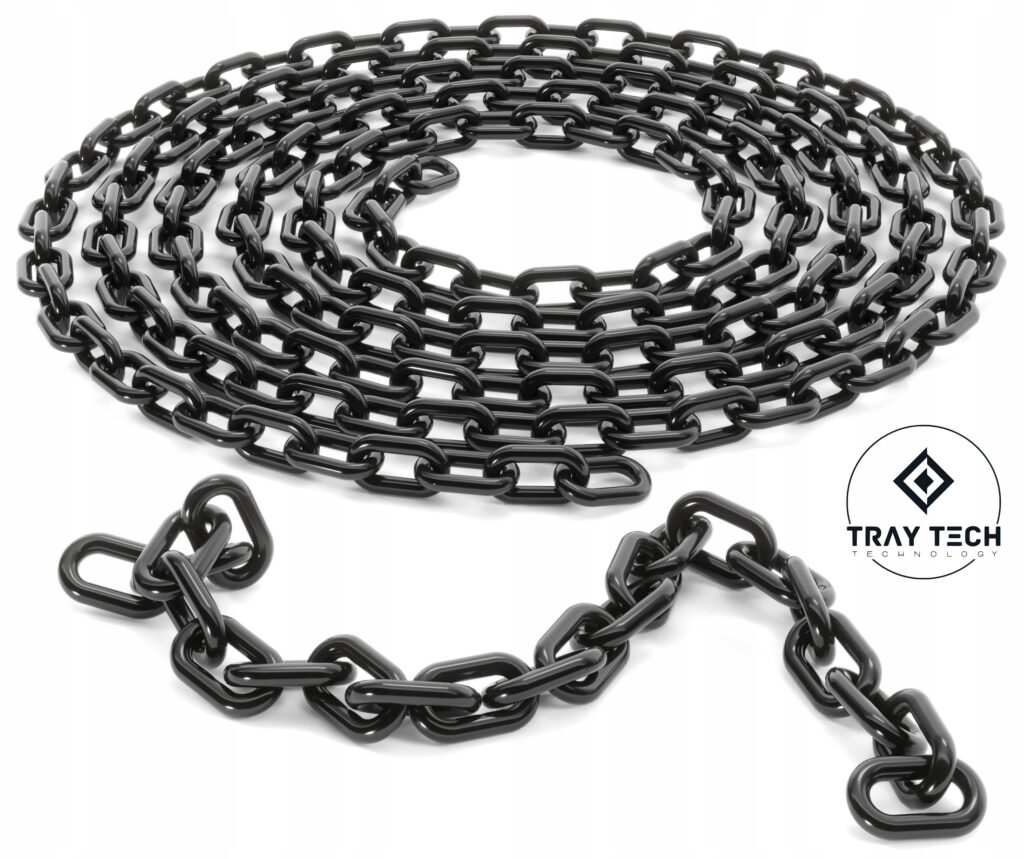 Łańcuch plastikowy 6mm czarny TRAYTECH premium. Łańcuch ostrzegawczy.